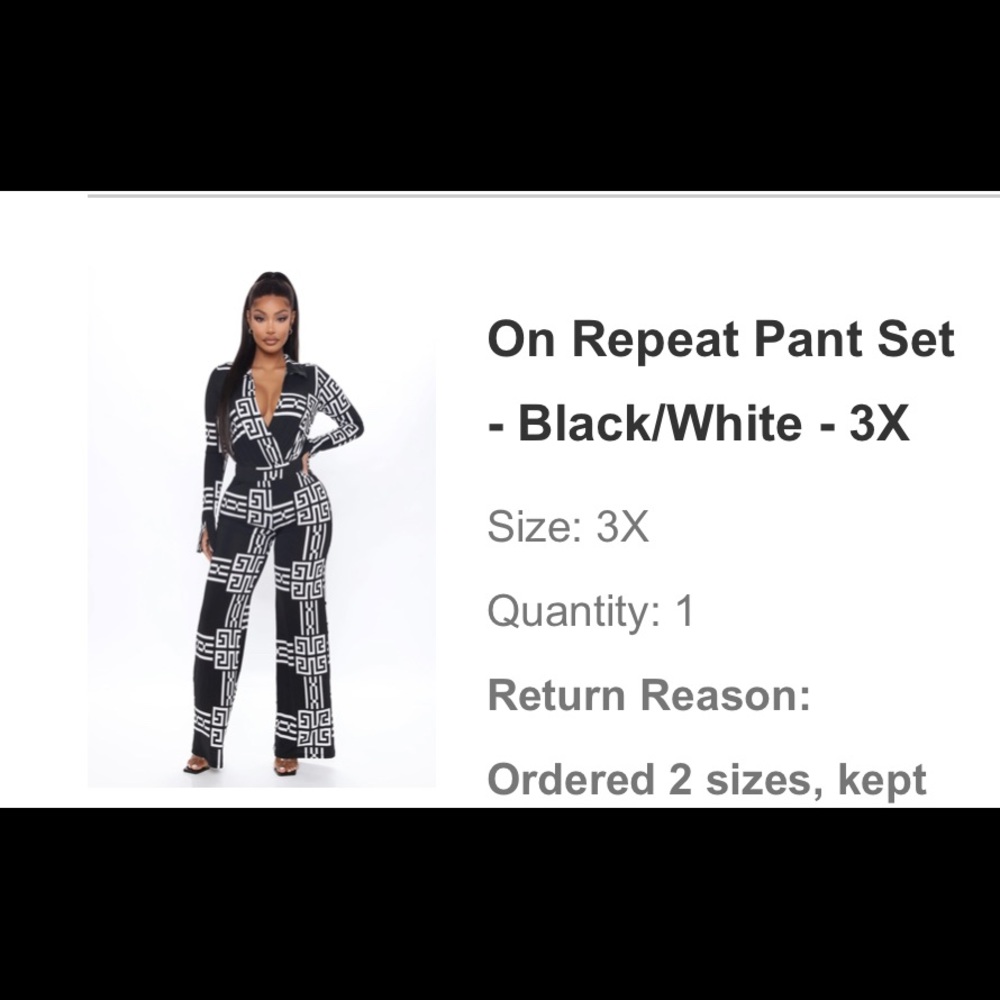 This is a cute 2-piece outfit in a size 3X.